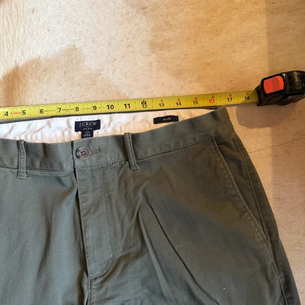 J. Crew Green Chinos Slim Fit Cotton Blend- 34/30 slim
